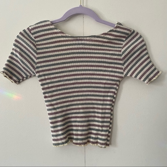 💔SOLD 🚨 VINTAGE Stretchy Top green / red / white CUTE - Picture 2 of 3